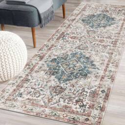THE RUGS Buram Vintage Washable Rug - Ultra Soft Polyamide Non Slip Design in Light Beige - Size: 160 cm x 230 cm - thumbnail 4