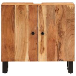 Berkfield Home Sink Cabinet 62x33x58 cm Solid Wood Acacia & Engineered Wood in Brown - Size: 62 x 33 x 58 cm - thumbnail 4