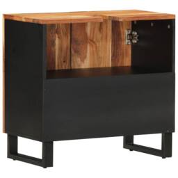 Berkfield Home Sink Cabinet 62x33x58 cm Solid Wood Acacia & Engineered Wood in Brown - Size: 62 x 33 x 58 cm - thumbnail 6