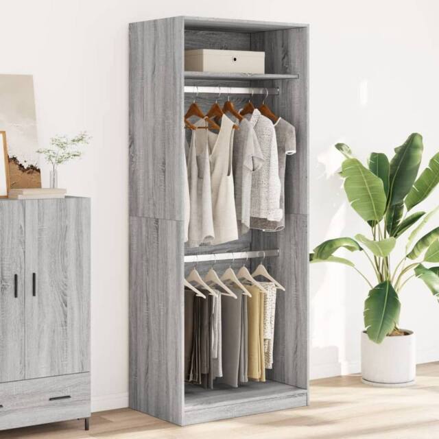 Berkfield Home Wardrobe Grey Sonoma 80x50x200 cm Engineered Wood - Size: 80 x 50 x 200 cm - image 1