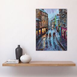 "Artery8 Cyclists Tour De Yorkshire Race Modern Painting Wall Art Print - Size: W24"" x H32""" - thumbnail 4