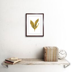 "Artery8 Wall Art Print Botanics Gold & Grey Stripes Art Black Framed 9x7 inch in Brown - Size: W7"" x H9""" - thumbnail 2