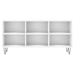 Berkfield Home TV Cabinet White 103.5x30x50 cm Engineered Wood - thumbnail 4