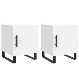 Berkfield Home Bedside Cabinets 2 pcs White 40x40x50 cm Engineered Wood - Size: 40 x 40 x 50 cm - thumbnail 2