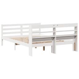 Berkfield Home Bed Frame with Headboard without Mattress White 135x190 cm Double - thumbnail 8
