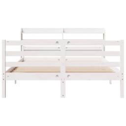 Berkfield Home Bed Frame with Headboard without Mattress White 135x190 cm Double - thumbnail 4