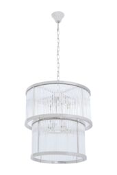 Orsina Large Grey Bell Shaped Pendant Light, Hanging Light for Dining Room or Kitchen, Ceiling Light Fixture in Silver - thumbnail 4