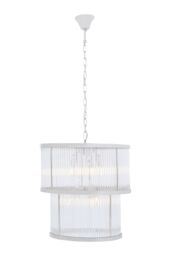 Orsina Large Grey Bell Shaped Pendant Light, Hanging Light for Dining Room or Kitchen, Ceiling Light Fixture in Silver - thumbnail 5