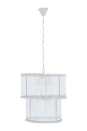 Orsina Large Grey Bell Shaped Pendant Light, Hanging Light for Dining Room or Kitchen, Ceiling Light Fixture in Silver - thumbnail 1