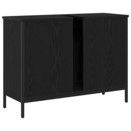 Berkfield Home Bathroom Sink Cabinet Black Oak 80x30x60 cm Engineered Wood - Size: 80 x 30 x 60 cm - thumbnail 8