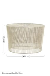 Orsina Silver Small Cage Round Table, Iron Strips Coffee Table, Durable End Side Table for Indoor, Outdoor Spaces - thumbnail 6