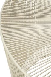Orsina Silver Small Cage Round Table, Iron Strips Coffee Table, Durable End Side Table for Indoor, Outdoor Spaces - thumbnail 3