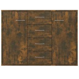Berkfield Home Sideboard Smoked Oak 88x30x65 cm Engineered Wood in Brown - Size: 88 x 30 x 65 cm - thumbnail 4