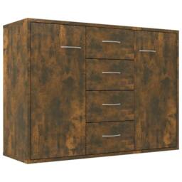 Berkfield Home Sideboard Smoked Oak 88x30x65 cm Engineered Wood in Brown - Size: 88 x 30 x 65 cm - thumbnail 3