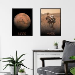 Artery8 Pack of 4 NASA Our Solar System The Sun & Mars Images Curiosity Rover Red Planet Surface Exploration Unframed Wall Art Living Room Prints Set - thumbnail 6