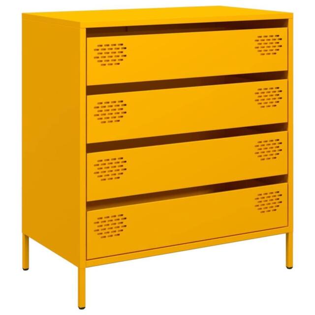 Berkfield Home Sideboard¬†Mustard Yellow 68x39x73.5 cm Cold-rolled Steel in Mustard - image 1