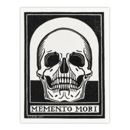 "Artery8 Memento Mori Skull Black & White Wall Art Print Julie de Graag - Size: W12"" x H16""" - thumbnail 1