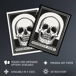 "Artery8 Memento Mori Skull Black & White Wall Art Print Julie de Graag - Size: W12"" x H16""" - thumbnail 2
