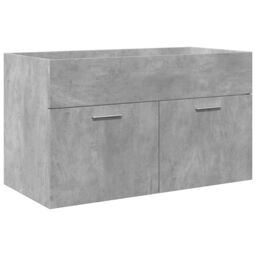Berkfield Home Bathroom Sink Cabinet with Built-in Basin Concrete Grey - thumbnail 6