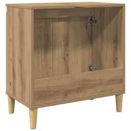 Berkfield Home Sink Cabinet Artisan Oak 58x33x60 cm Engineered Wood in Brown - Size: 58 x 33 x 60 cm - thumbnail 7