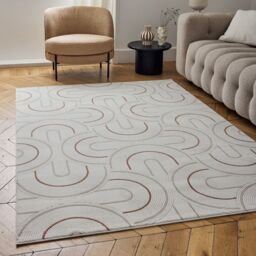 THE RUGS Carmel Modern Area Rugs & Runners Arch Design Soft Pile in Terracotta - Size: 120 cm x 170 cm - thumbnail 1