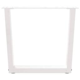 Berkfield Home Dining Table Legs V-Shape 2 pcs White 60x(42-43.3) cm Steel - thumbnail 3