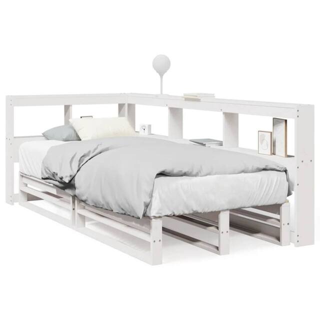 Berkfield Home Bookcase Bed without Mattress White 90x200cm Solid Wood Pine - Size: 90x200 cm - image 1