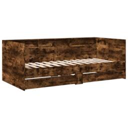 Berkfield Home Versatile Daybed with Drawers without Mattress Smoked Oak 100x200 cm in Brown