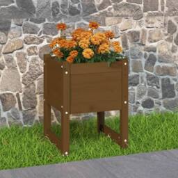 Berkfield Home Planter Honey Brown 40x40x52.5 cm Solid Wood Pine - thumbnail 2