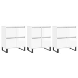 Berkfield Home Sideboards 3 pcs High Gloss White Engineered Wood - thumbnail 2