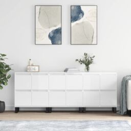 Berkfield Home Sideboards 3 pcs High Gloss White Engineered Wood - thumbnail 1