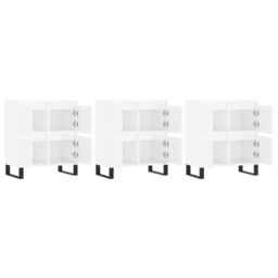 Berkfield Home Sideboards 3 pcs High Gloss White Engineered Wood - thumbnail 4