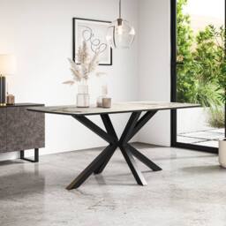 More4Homes Juno Calcutta Gold Ceramic Dining Table & 8 Nova Velvet Chairs in Black - thumbnail 9