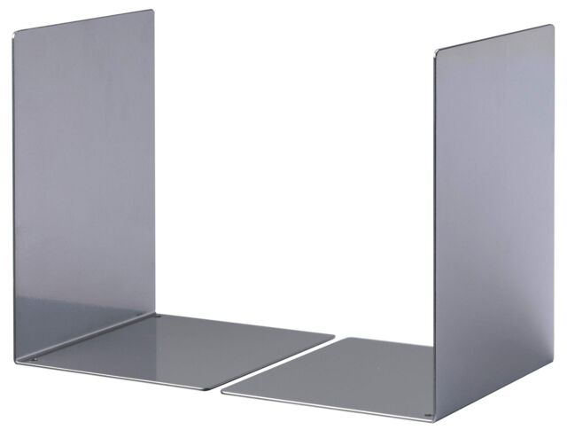 Durable Premium Heavy Duty Large Metal Shelf Bookends - 2 Pack - Silver - image 1