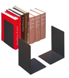Durable Premium Heavy Duty Large Metal Shelf Bookends - 2 Pack - Silver - thumbnail 2