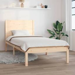 Berkfield Home Bed Frame Solid Wood 90x190 cm Single in Light Tan - thumbnail 2