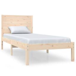 Berkfield Home Bed Frame Solid Wood 90x190 cm Single in Light Tan - thumbnail 1
