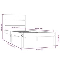 Berkfield Home Bed Frame Solid Wood 90x190 cm Single in Light Tan - thumbnail 6