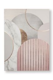 Art for the Home Pink & Grey Art Deco Geo Metallic Printed Canvas - thumbnail 2
