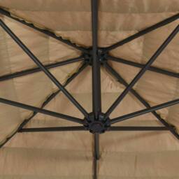 Berkfield Home Garden Parasol with Steel Pole Brown 324x324x247 cm - Size: 324 x 324 x 247 cm - thumbnail 7