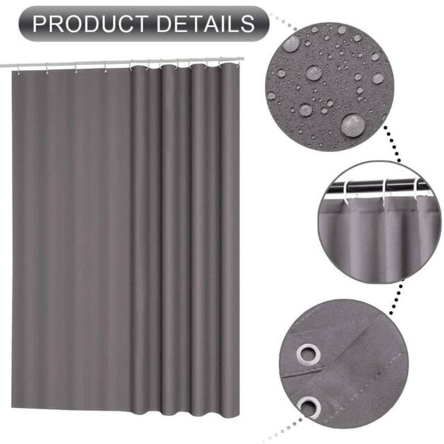 NESTLUNE Waterproof Polyester Fabric Bathtub Curtain Washable Quick in Grey - image 1