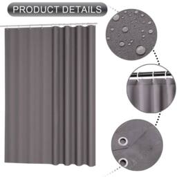 NESTLUNE Waterproof Polyester Fabric Bathtub Curtain Washable Quick in Grey - thumbnail 1
