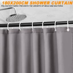 NESTLUNE Waterproof Polyester Fabric Bathtub Curtain Washable Quick in Grey - thumbnail 6
