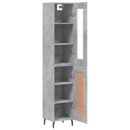 Berkfield Home Highboard Concrete Grey 34.5x34x180 cm Engineered Wood - thumbnail 4