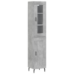 Berkfield Home Highboard Concrete Grey 34.5x34x180 cm Engineered Wood - thumbnail 3