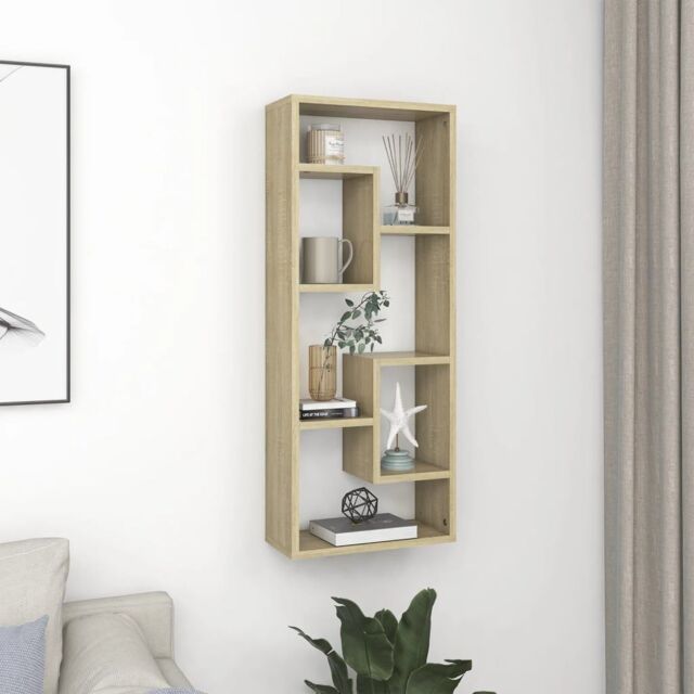 Berkfield Home Wall Shelf Sonoma Oak 36x16x90 cm Engineered Wood in Brown - Size: 36 x 16 x 90 cm - image 1