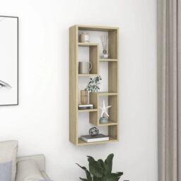 Berkfield Home Wall Shelf Sonoma Oak 36x16x90 cm Engineered Wood in Brown - Size: 36 x 16 x 90 cm - thumbnail 1