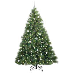 Berkfield Home Artificial Christmas Tree with 300 LEDs Green 240 cm PE & PVC - thumbnail 3