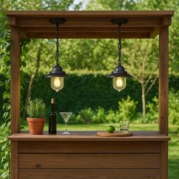 CGC Lighting 'Ryder' Black Hanging Lantern Outdoor Porch Light - thumbnail 1