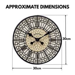 Marco Paul Wall Clock 30cm Big Ben Clock Face Roman Numerical Outdoor/Indoor - thumbnail 2